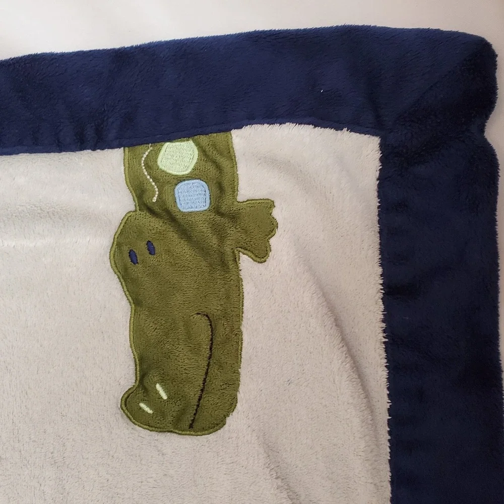 Nojo Baby Blanket Alligator Plush Blue‎ Vintage